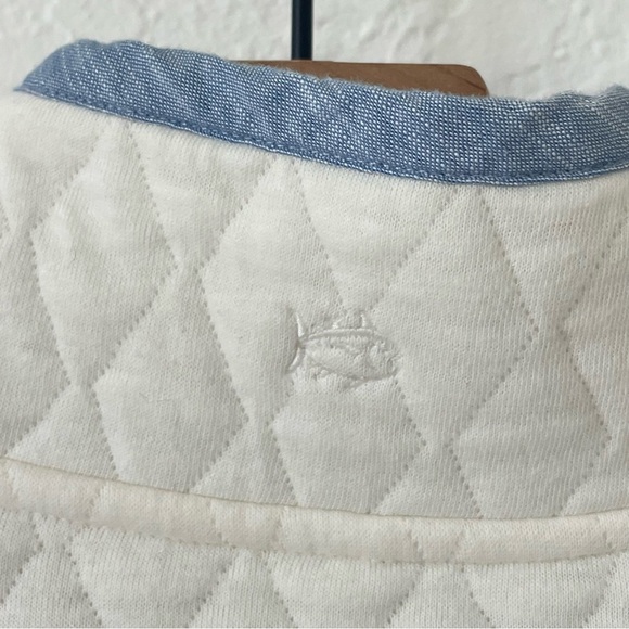 Southern Tide Womens Preppy Quilted Pullover Sweater XS Ivory Classic Coastal - Picture 5 of 16